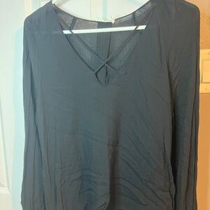 Lush Black criss cross blouse